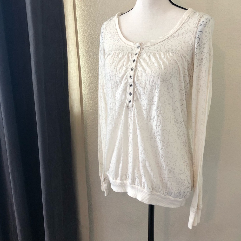 Free People Long Sleeve White Blouse